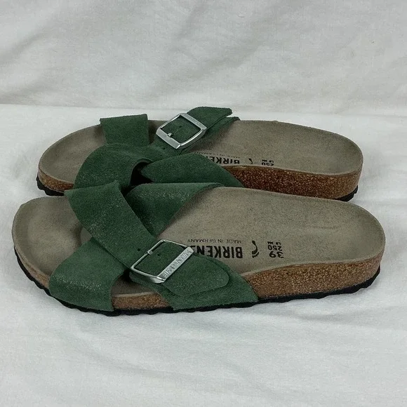 BirkenstockSienna Shimmer Suede Sandals, soft footbed, EU 39 NEW without box